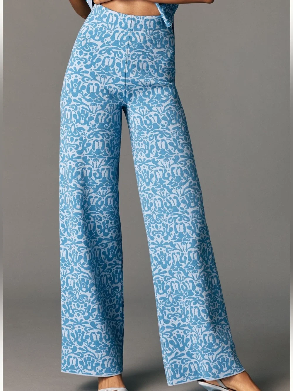 Anthropologie Maeve Jacquard Sweater Pull On Pants - Picture 2 of 5